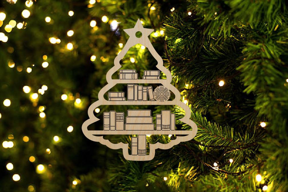 Book Christmas Tree Wooden Ornaments