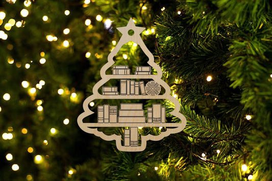 Book Christmas Tree Wooden Ornaments